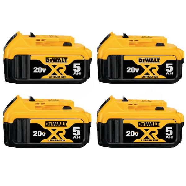 DEWALT 20V MAX XR Premium Lithium-Ion 5.0Ah Battery (4 Pack)