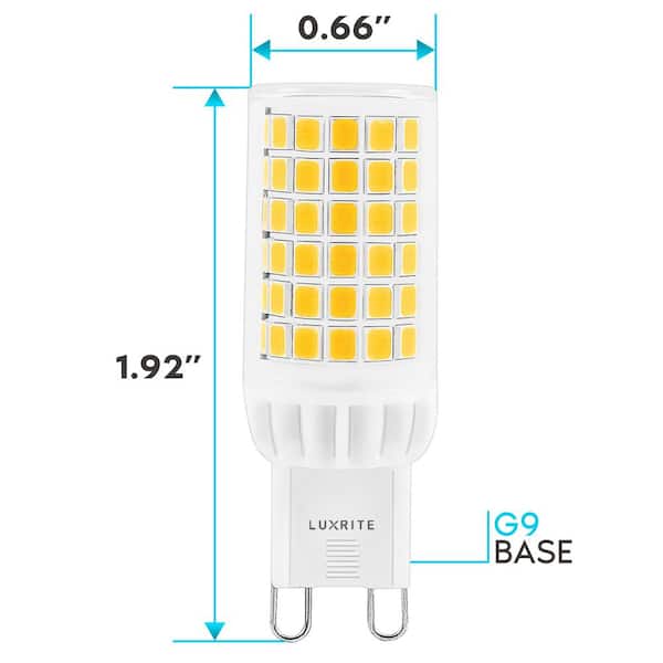 LUXRITE 45-Watt Equivalent 5-Watt G9 Base T4 Light Bulb 4000K Cool White 500 Dimmable (5-Pack) LR24672-5PK - The Home Depot