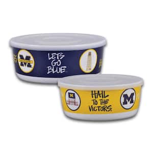 Michigan 7.5 in. 16 fl.oz Assorted Colors Melamine Serving Bowls Set of 2 with Lids