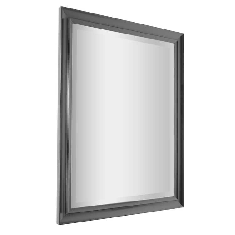 Deco Mirror 26 in. W x 32 in. H Framed Rectanglular Decorative Beveled Edge Wall Mirror in Black