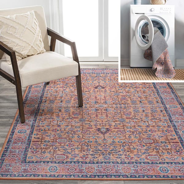 JONATHAN Y Kemer All-Over Persian Machine Washable Multi 5 ft. x 8 ft. Indoor Area Rug