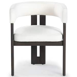 Florabelle Ivory/Dark Brown 17.7 in. Wood Dining Chair