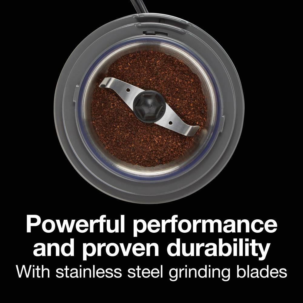Proctor Silex Black Electric Blade Coffee Grinder with Sound Shield