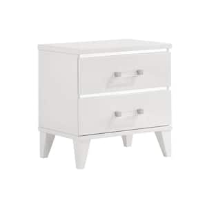 Acme Furniture Casilda 2-Drawer White Finish Nightstand 23 in. x 16 in ...