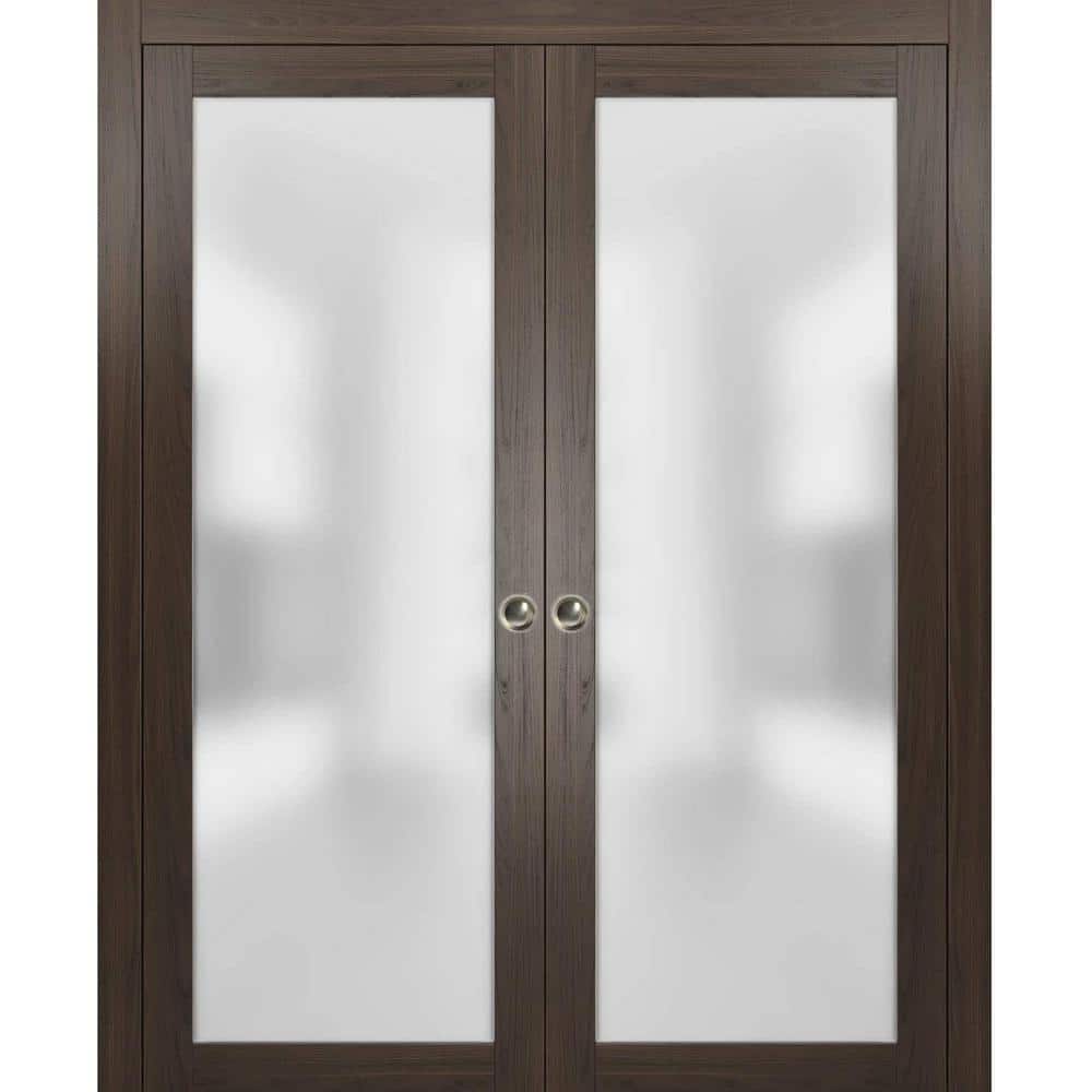 Assemble Required 72 in. x 96 in. 1-Panel Grey Finished Solid Wood Sliding Door with Pocket Hardware price history on PriceWatchPro