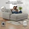 PRIMO INTERNATIONAL Cocoon Grey Polyester with Cupholder and USBs Oversized Track Arm Chaise Lounge 65522