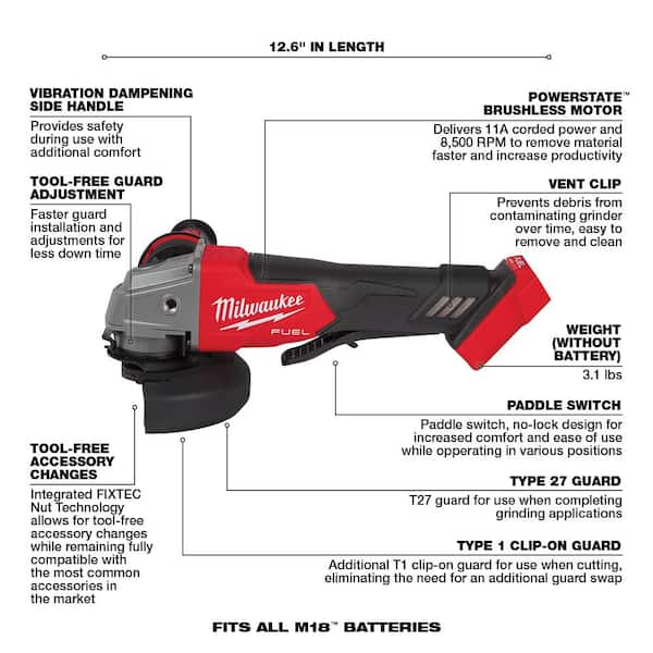 M18 FUEL 18V Lithium-Ion Brushless Cordless Combo Kit (7-Tool) w/2 pack of 3.0ah Batteries