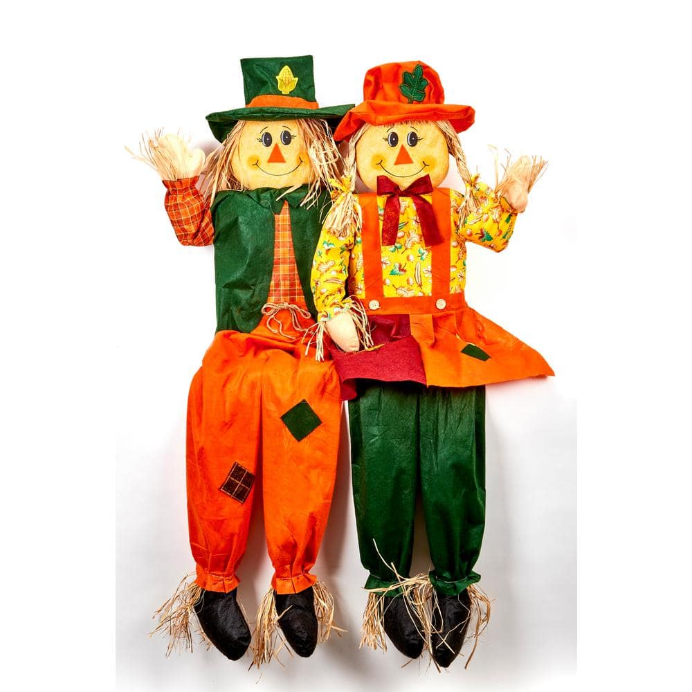 60 in. Sitting Scarecrow Couple