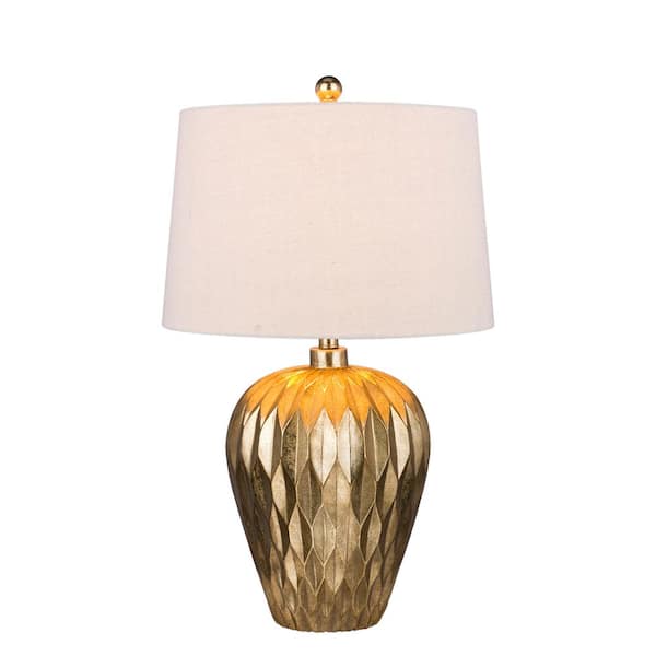 Fangio Lighting 29.5 in. Gold Resin Table Lamp with Paper Lantern Fold ...