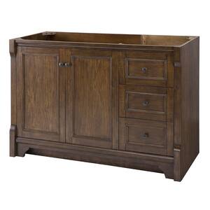 Creedmoor 48 in. W Bath Vanity Cabinet Only in Walnut with Right Hand Drawers