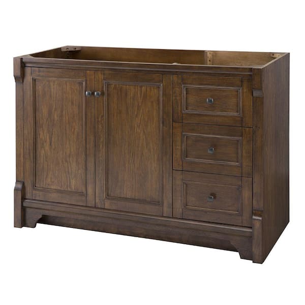 Home Decorators Collection Creedmoor 48 in. W Bath Vanity Cabinet Only in Walnut with Right Hand Drawers