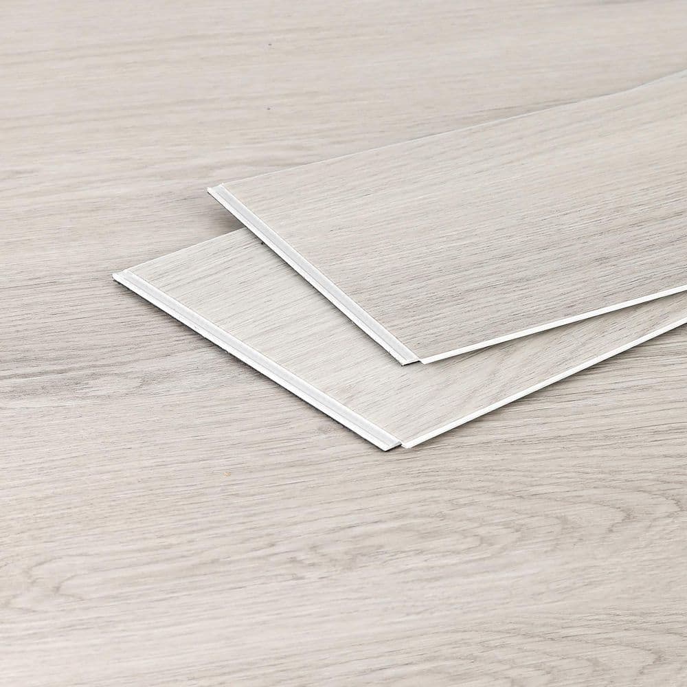 24 MIL x 7.17 in. W x 48.03 in. L Click Lock Waterproof SPC Vinyl Plank Flooring, Light Gray (23.9 sq. ft. /case) price history on PriceWatchPro