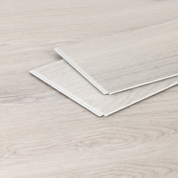 24 MIL x 7.17 in. W x 48.03 in. L Click Lock Waterproof SPC Vinyl Plank Flooring, Light Gray (23.9 sq. ft. /case)