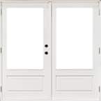 72 in. x 80 in. Fiberglass Smooth White Left-Hand Outswing Hinged 3/4 Lite Patio Door