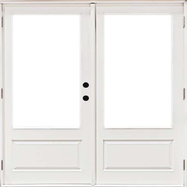 MP Doors 72 in. x 80 in. Fiberglass Smooth White Left-Hand Outswing Hinged 3/4 Lite Patio Door