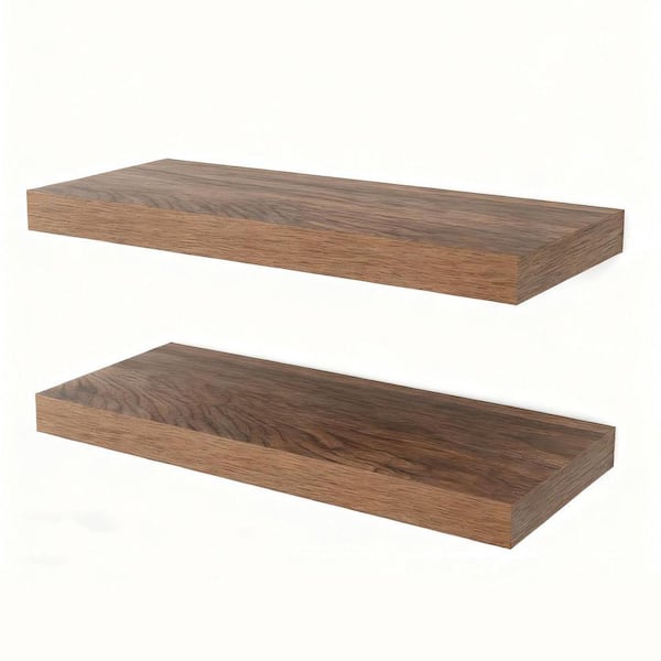 24 in. W x 8 in. D Walnut Floating Shelves Decorative Wall Shelf