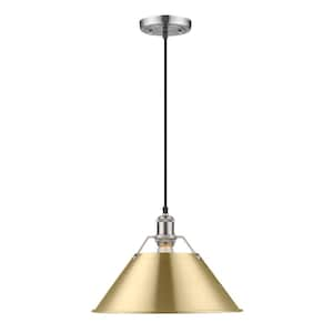 Orwell 100-Watt 1-Light Pewter and Brushed Champagne Bronze Pendant Light