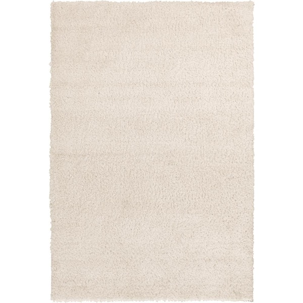 StyleWell Sunbrooke White 2 ft. x 4 ft. Solid Shag Area Rug