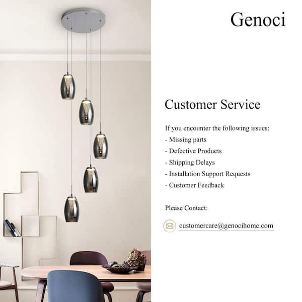 Reviews for Genoci 5 Light Chrome Modern Cluster Long Integrated
