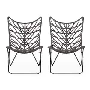 Broxon Gray Wicker Outdoor Lounge Chair (2-Pack)
