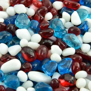 10 lbs. of Fireworks 3/8 in. Blended Fire Glass Dots