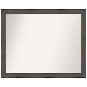 Hardwood Chocolate Narrow 31 in. W x 25 in. H Rectangle Non-Beveled Wood Framed Wall Mirror in Brown