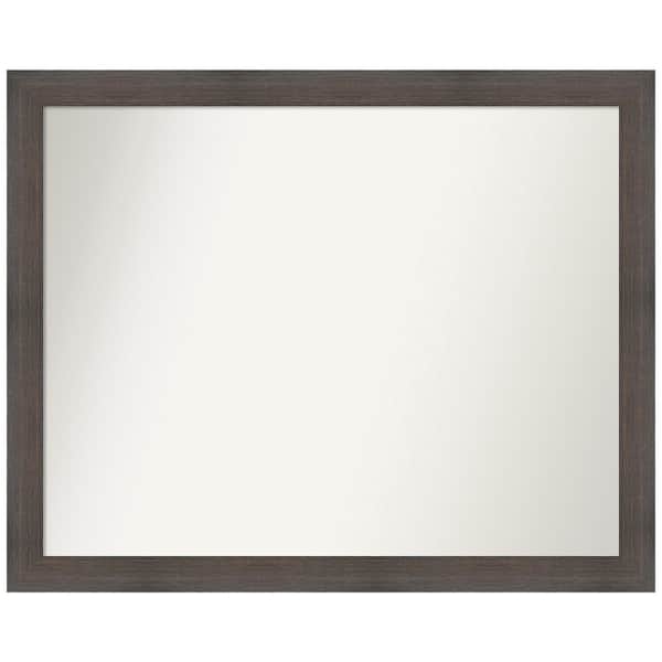 Amanti Art Hardwood Chocolate Narrow 31 in. W x 25 in. H Rectangle Non-Beveled Wood Framed Wall Mirror in Brown