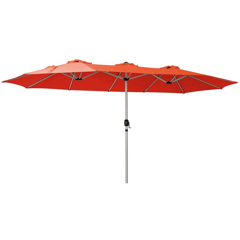 JEAREY 181 in. x 102 in. Dodecagon DoubleSided Market Patio Umbrella in Orange STZZSOrange