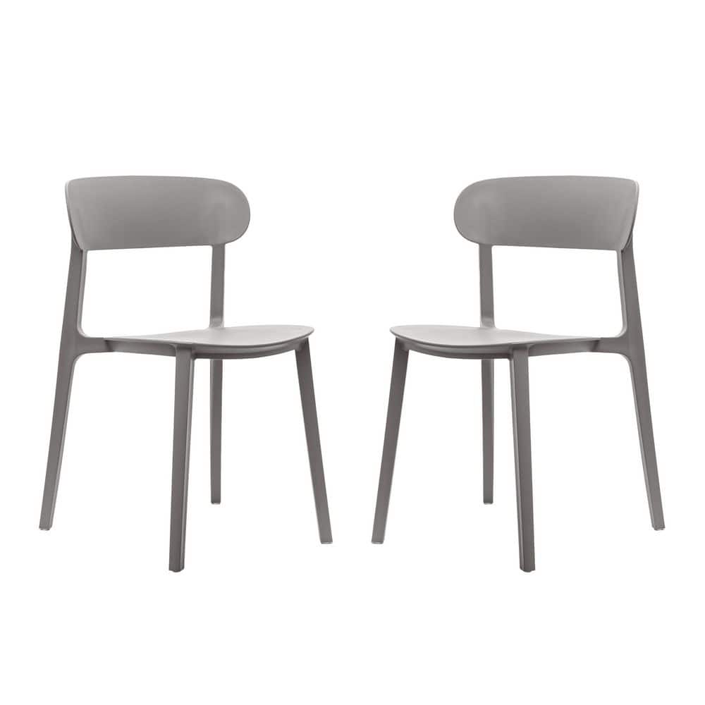 Dover Gray with Curved Backrest Indoor-Outdoor Stacking Patio Chair in Gray Set of 2 price history on PriceWatchPro