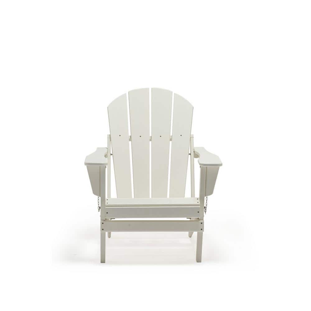 Serga White Folding Outdoor Plastic Adirondack Chair