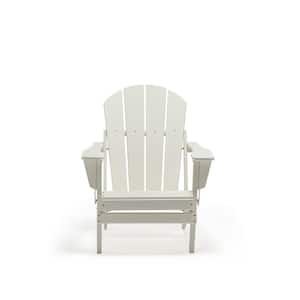 SERGA.White Plastic Folding Outdoor Adirondack Chair