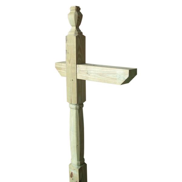6 ft. Wood OctagonTop PressureTreated Mailbox Post 106052