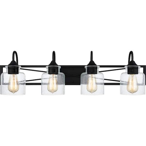 Quoizel Bartley 32.25 in. 4-Light Matte Black Vanity Light