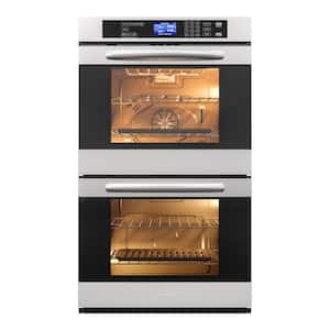 30 in. Stainless-Steel Premium Double Electric Convection Wall Oven, 5 cu. ft.