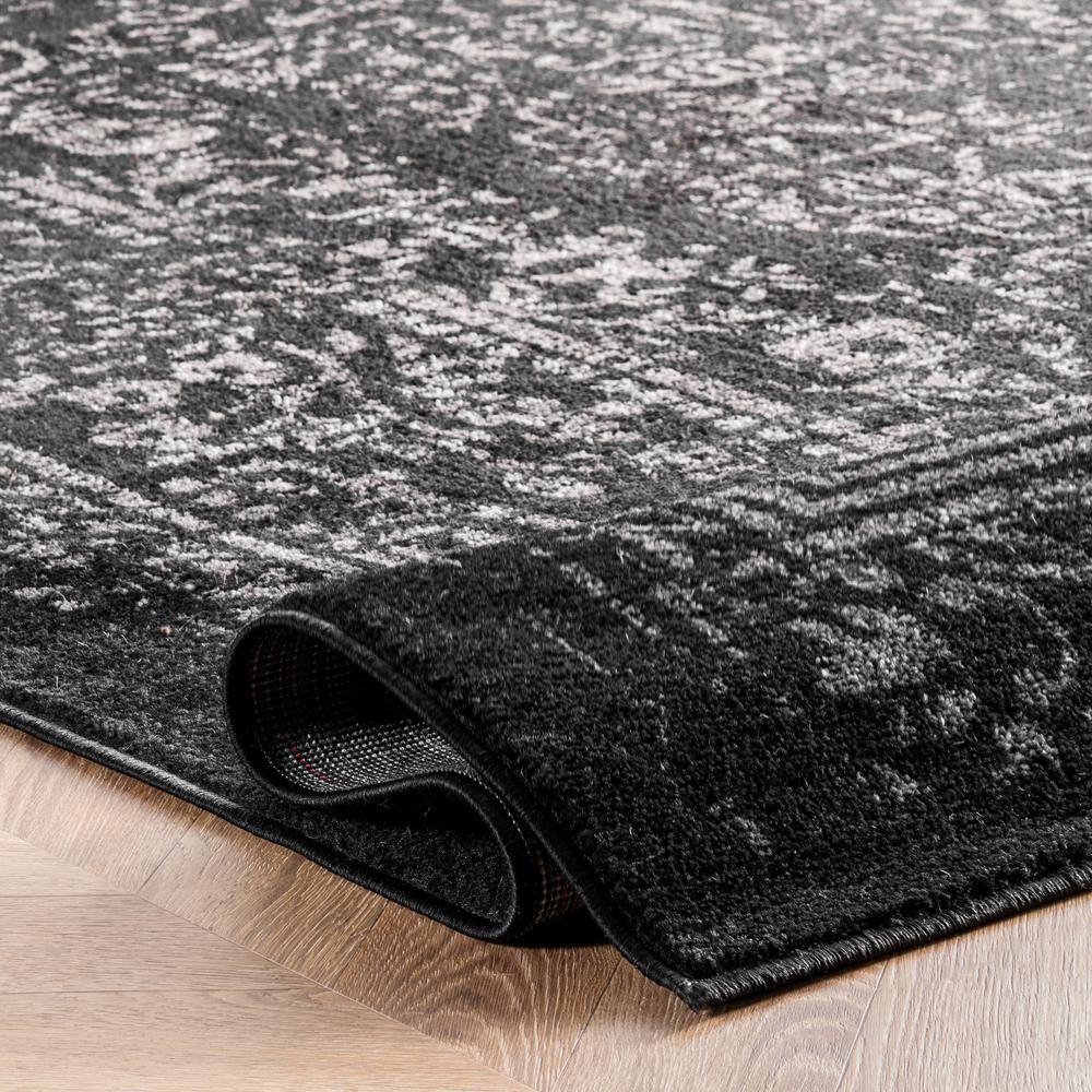 Arlena Black 4' x 6' Synthetic Stain-Resistant Area Rug