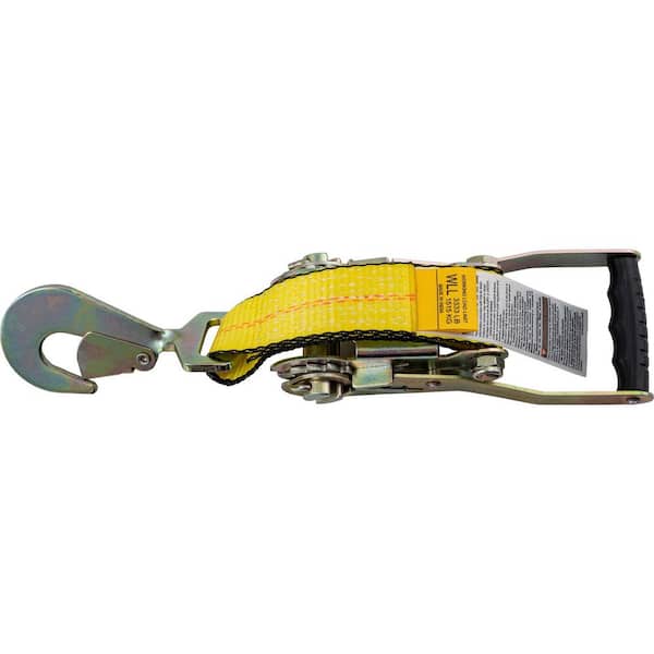 Tire Ratchet Tie-Down with Twisted Flat Snap Hook