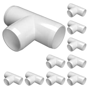 1/2 in. Furniture Grade PVC Tee in White (10-Pack)