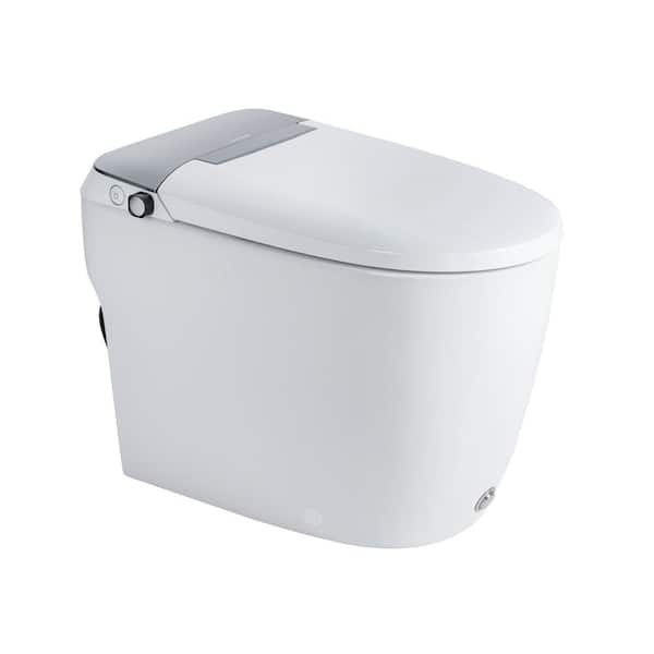 Casta Diva CD-W10V Elongated Non-Electric Bidet Toilet 1.0 GPF in White and Grey with Bidet Spray, Foot Kick to Flush, Soft Close