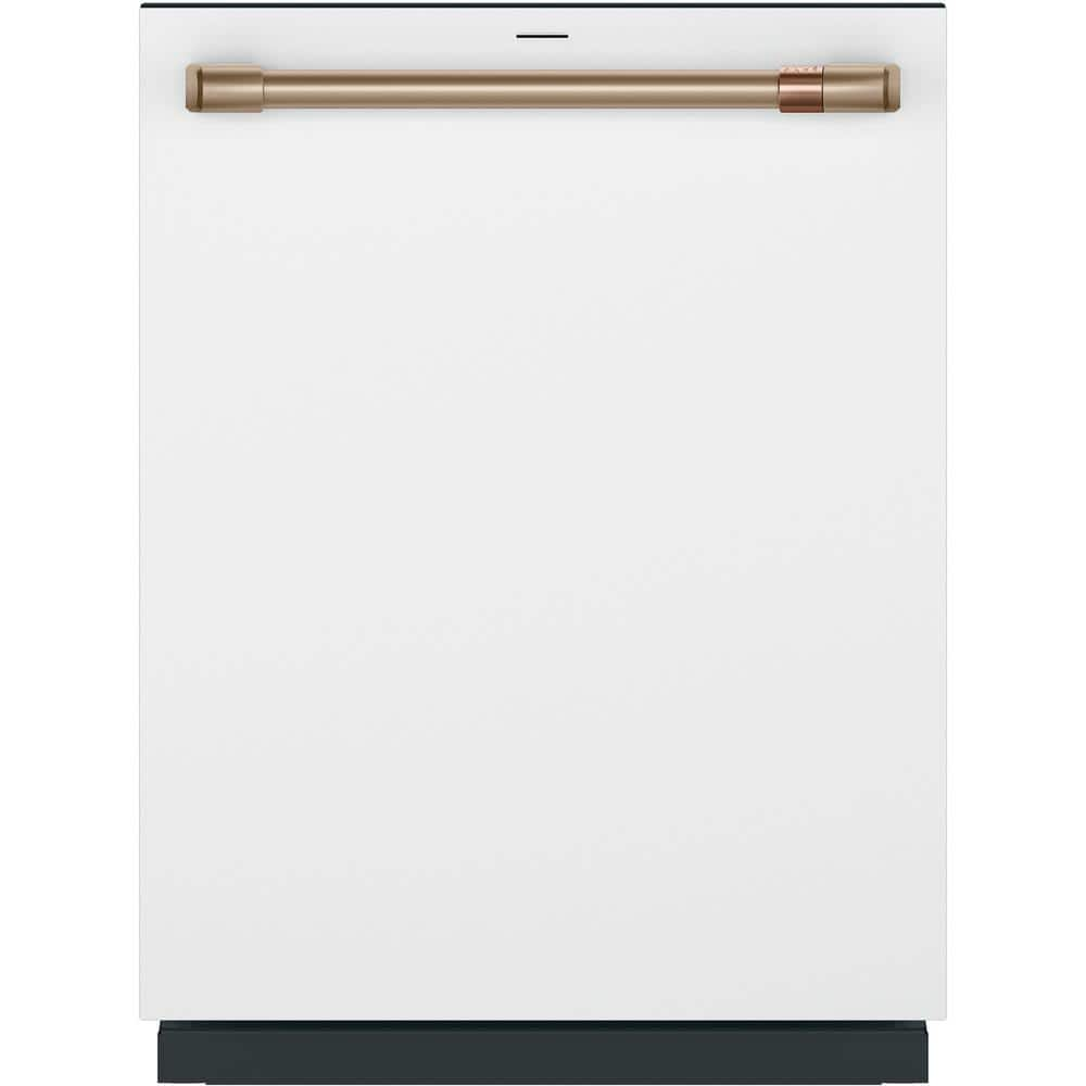 GE Cafe 24 in. Built-In Top Control Dishwasher in Matte White w/Stainless Tub, Ultra Wash & Dual Convection Dry, 44 dBA