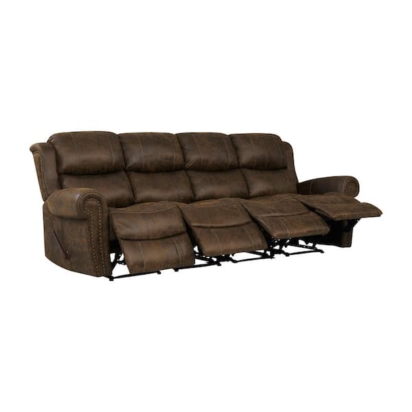 4 seater recliner leather lounge