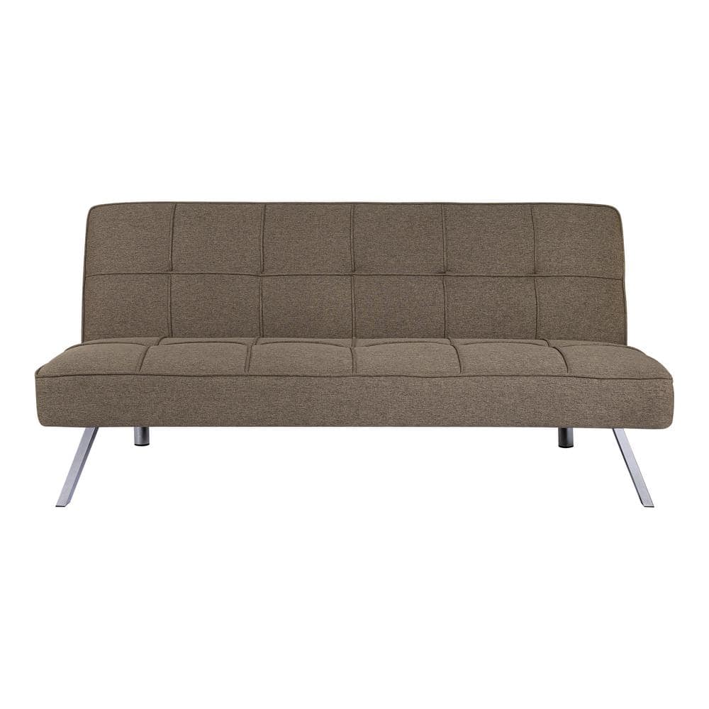 HOMESTOCK Coffee Modern Futon Sofa Bed - Convertible Futon with Linen  Fabric for Premium Comfort, Stylish & Durable. 70072HD - The Home Depot