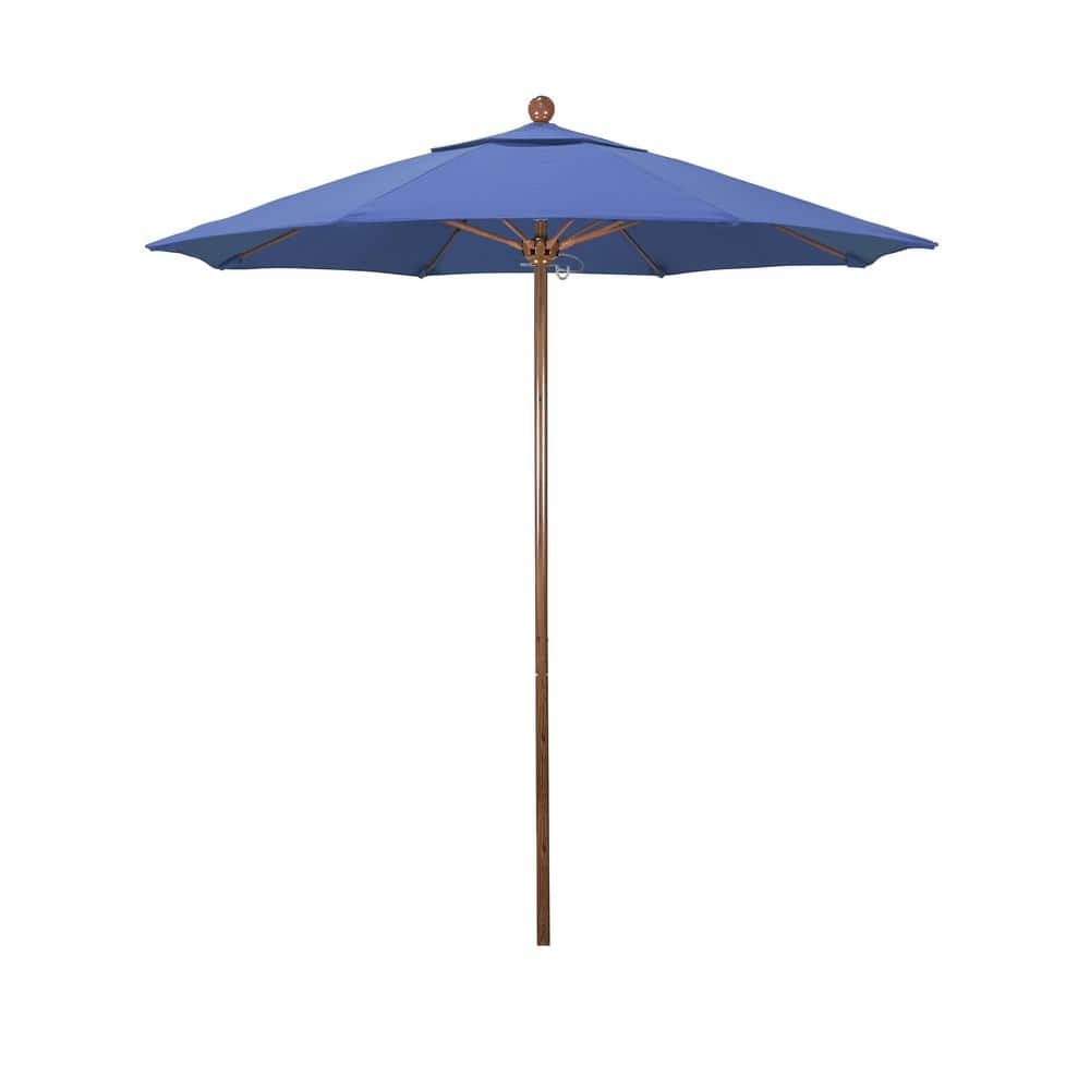 7.5 ft. Woodgrain Aluminum Commercial Market Patio Umbrella Fiberglass Ribs and Push Lift in Capri Pacifica price history on PriceWatchPro