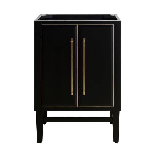 Avanity Mason 24 in. Bath Vanity Cabinet Only in Black with Gold Trim