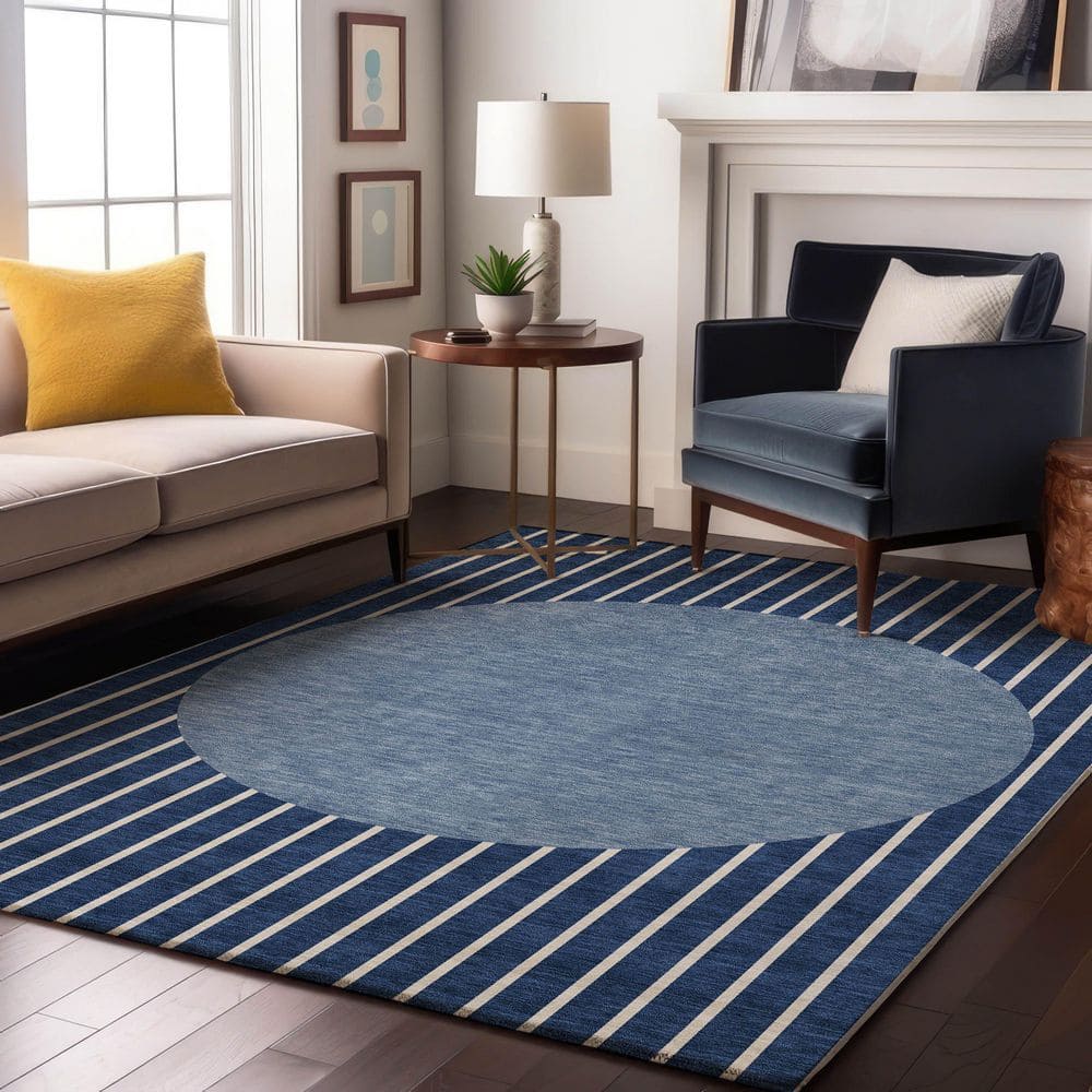 Mayfield Premium Machine Washable Abstract AMF994 Navy 10 ft. x 14 ft. Area Rug price history on PriceWatchPro