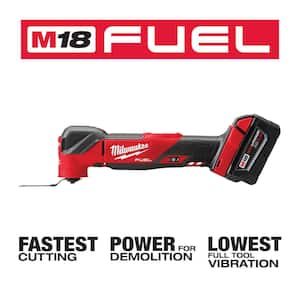 M18 FUEL 18V Lithium-Ion Cordless Brushless Oscillating Multi-Tool Kit with LED Search Light and (2) 6.0Ah Batteries