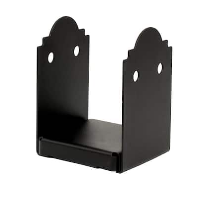 Outdoor Accents Mission Collection ZMAX, Black Powder-Coated Post Base for 6x6 Nominal Lumber