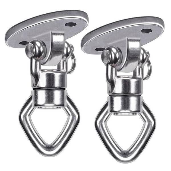 Swing Hanger with Bearing Swivel 800LB Capacity Stainless Steel Ceiling Mount Bracket for Aerial Silks Hammock 2-Pack