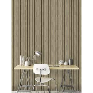 Faux Wood Slat Light Oak Non-Pasted Wallpaper (Covers 56 sq. ft.)