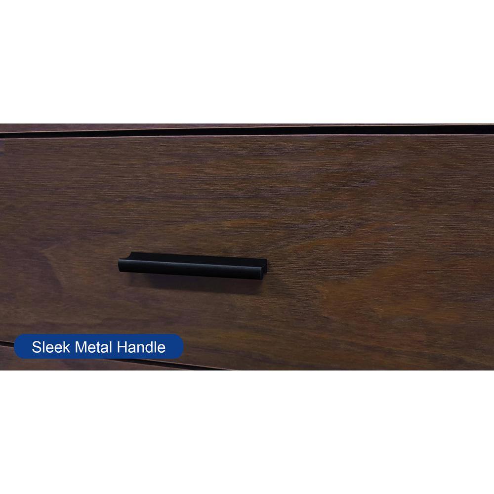 Walnut Mobile 3-Drawer Lockable Filing Cabinet with Open Shelves