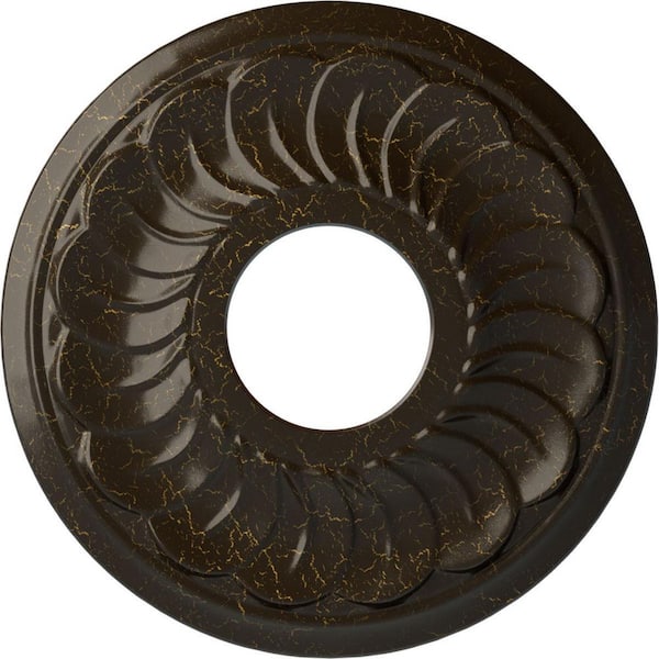 Ekena Millwork 1 in. x 11-3/4 in. x 11-3/4 in. Polyurethane Jet Blackthorne Ceiling Medallion Moulding